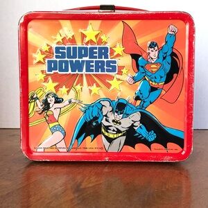 Vintage 1983 Super Powers DC Comics Metal Lunchbox Batman Superman Wonder Woman
